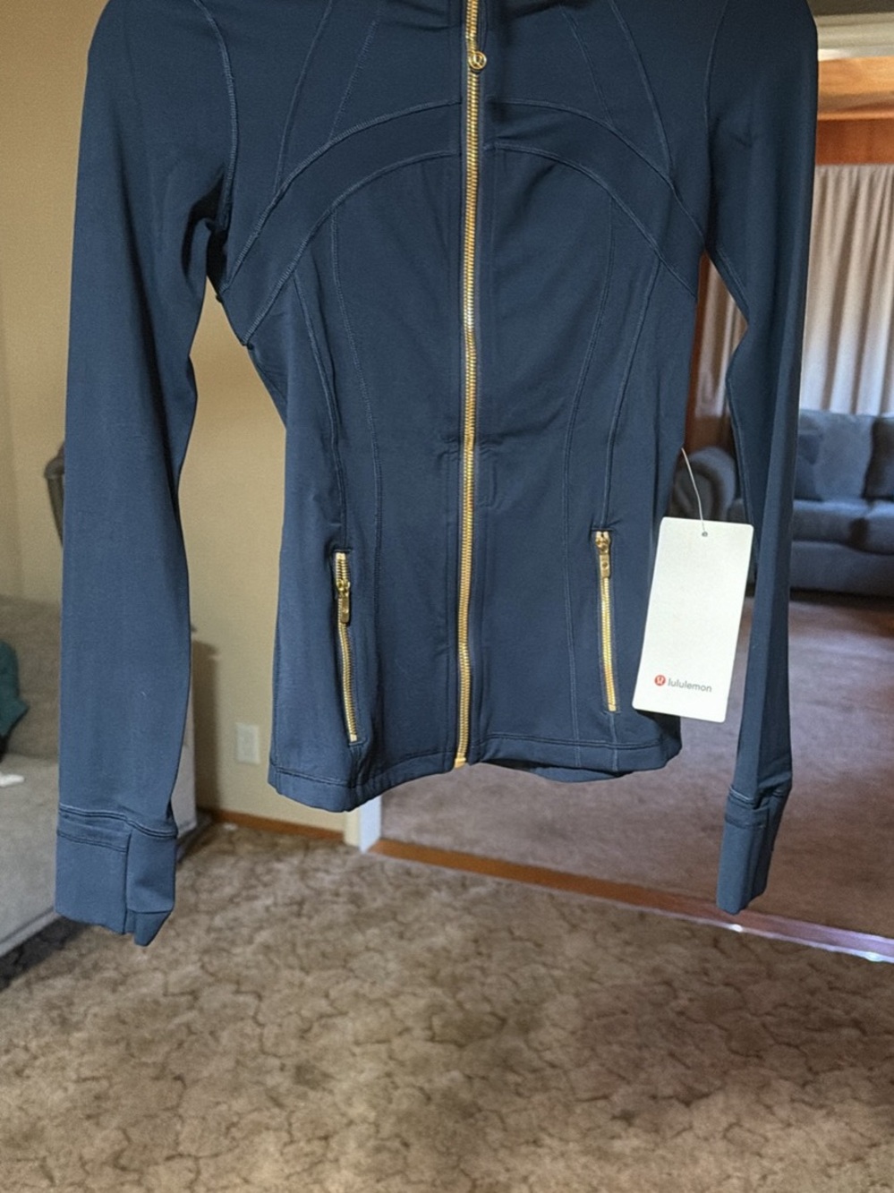 lululemon athletica Navy Define Jacket with Gold Zippers